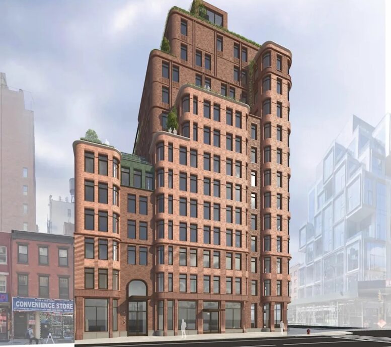 3D rendering of The Village West residences in NYC used for a press article published by New York Yimby.